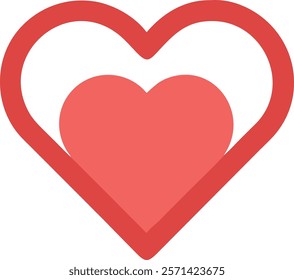 Heart vector icon on white background.