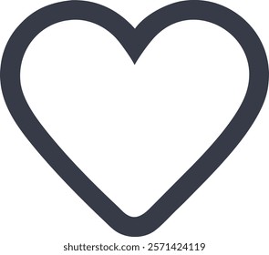 Heart vector icon on white background.