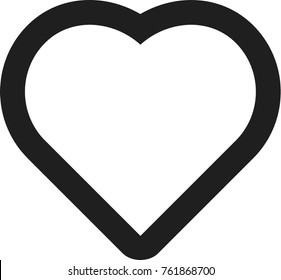 Heart vector icon on white background.