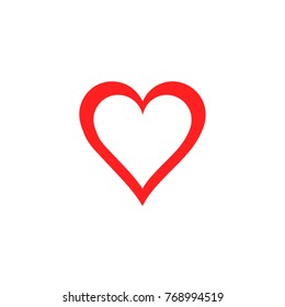 Heart vector icon on white background.