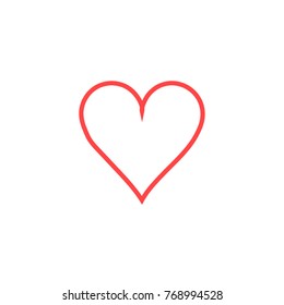 Heart vector icon on white background.