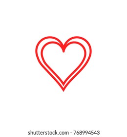 Heart vector icon on white background.
