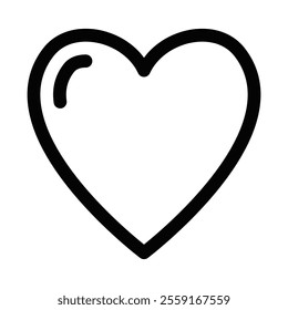 Heart vector icon in outline with modern style. Editable stroke