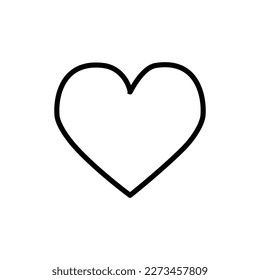 Heart Vector Icon, Outline style, isolated on white Background.