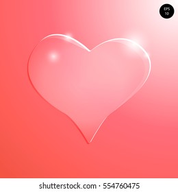 heart vector icon pink. heart of glass