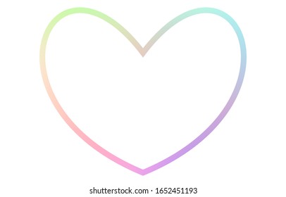 Icono vector del corazón con línea arco iris