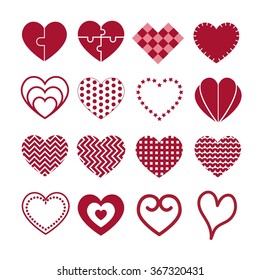 Heart vector, icon set