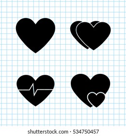 heart -  vector icon; set