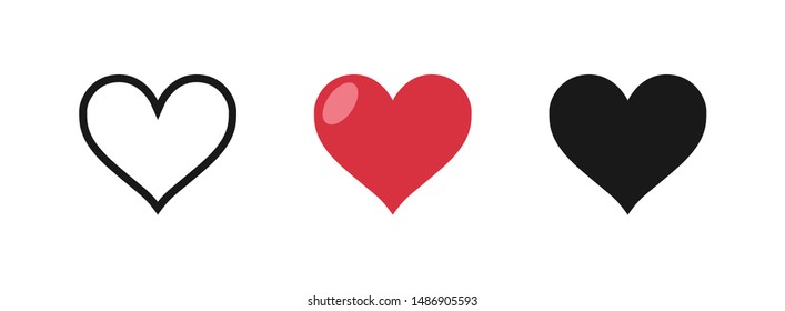Heart vector icon set. Love symbol. Collection of hearts.