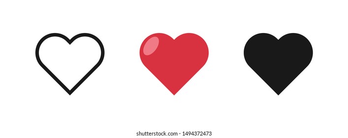 Heart vector icon set. Love symbol. Collection of hearts.