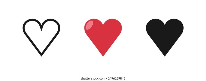 Heart vector icon set. Love symbol. Collection of hearts.