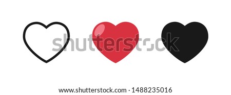 Heart vector icon set. Love symbol. Collection of hearts.