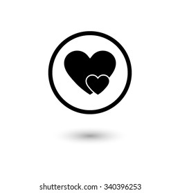 Heart - vector icon with shadow