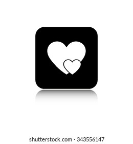 Heart - vector icon  with shadow