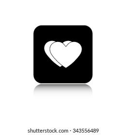 Heart - vector icon  with shadow