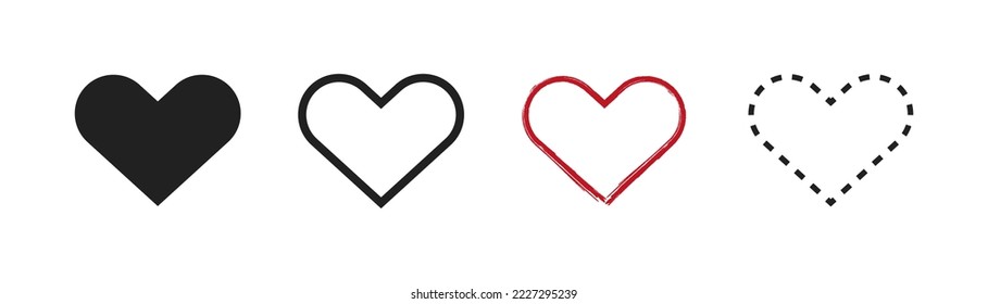 Heart vector icon . Shape heart .Vector linear icon set. Flat heart. Happy valentines day 10 eps