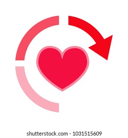 Heart vector icon sign