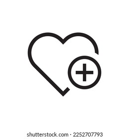 Heart vector icon. Heart vector sign. Love linear heart icon. Valentines day heart icon. EPS 10 flat symbol pictogram