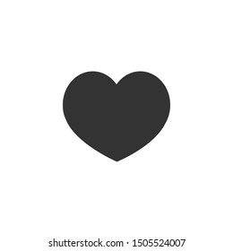 Heart vector icon.  Simple gray illustration