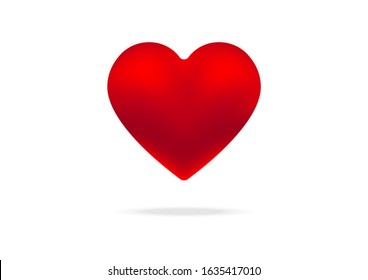 Heart Vector Icon Symbol Design for love Valentine Day Sign Greeting Card or Website on White isolated Background Illustration