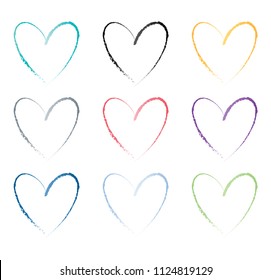 Heart Vector Icon Symbol Vector Illustration Set Background