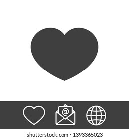 Heart vector icon, Symbol of Love and Valentine's Day. Social love heart icon. Heart icon - Perfect Love symbol. Vector EPS 10