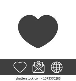 Heart vector icon, Symbol of Love and Valentine's Day. Social love heart icon. Heart icon - Perfect Love symbol. Vector EPS 10