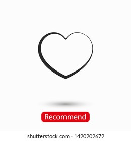 Heart vector icon, Symbol of Love and Valentine's Day. Social love heart icon. Heart icon - Perfect Love symbol. Vector EPS 10