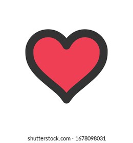 Icono del vector del corazón. Símbolo de amor y cuidado.