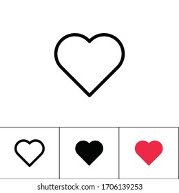 Heart vector icon, symbol of love and like.
