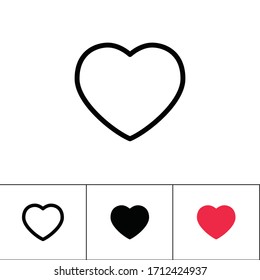 Heart vector icon, symbol of love and like.