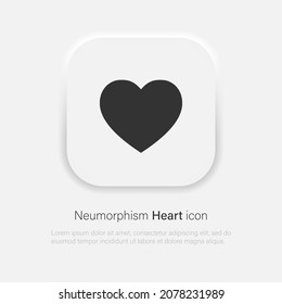 Heart vector icon in trendy neumorphic style. Vector EPS 10