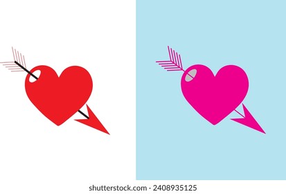 heart vector icon in two color 
