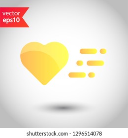 Heart vector icon. Valentines heart vector icon. Love Heart flat sign. 