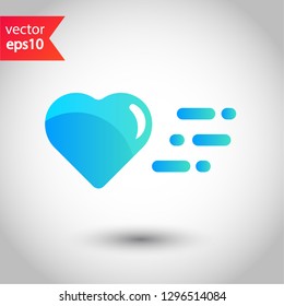 Heart vector icon. Valentines heart vector icon. Love Heart flat sign. 