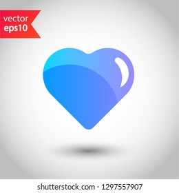 Heart vector icon. Valentines heart vector icon. Love Heart flat sign. 