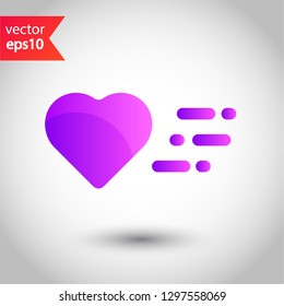Heart vector icon. Valentines heart vector icon. Love Heart flat sign. 
