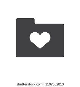Heart vector icon for web design in a flat style