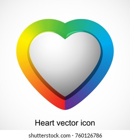 Heart vector icon.Rainbow colors heart art illustration. Heart sign for print, pride, Fashion, pop art, retro style 80-s 90s. Valentines,Merry Christmas,easter  heart isolated icons,logo.
