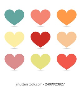 Heart Vector Icons, and Graphics Valentines day collection.