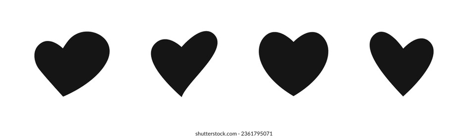 Heart vector icons. Heart icon set. Nubes symbols. EPS 10
