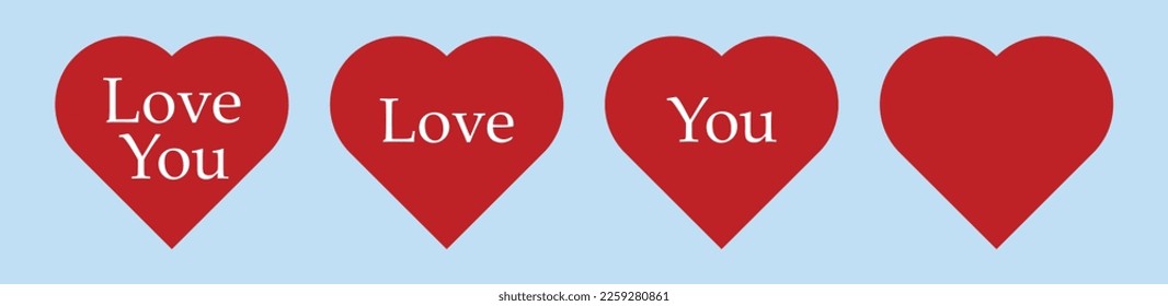 Iconos vectoriales de corazón. Icono de corazón vector con texto