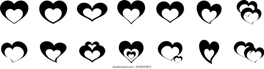 Heart vector icons. Vector illustration.