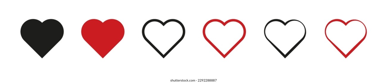 Heart vector icons. Love passion concept. Medical health care.  Vector illustration