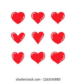 Heart vector icons, love symbol