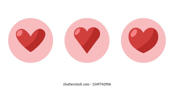 Heart vector icons. Love symbol, collection.