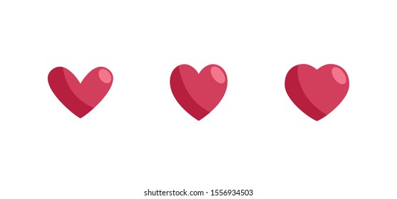 Heart vector icons. Love symbol, collection.