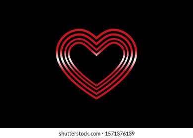 Heart vector icons on white background. love symbol isolated