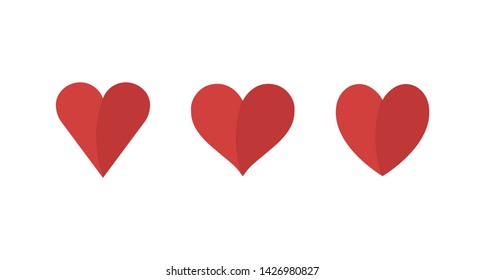Heart vector icons. Set of hearts illustrations.