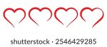 Heart vector icons. Set of love symbols. Set of heart vector icons isolated on white background. Vector illustration.